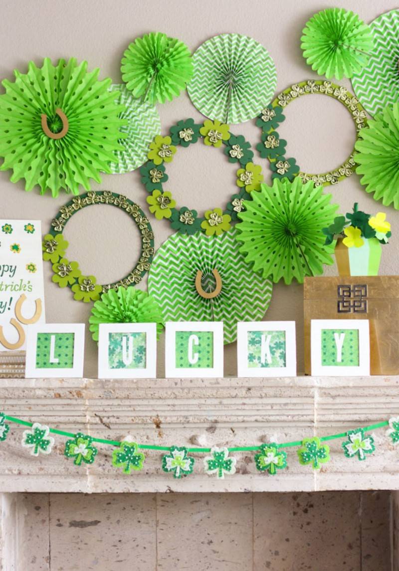 st patricks day mantel decor party ideas