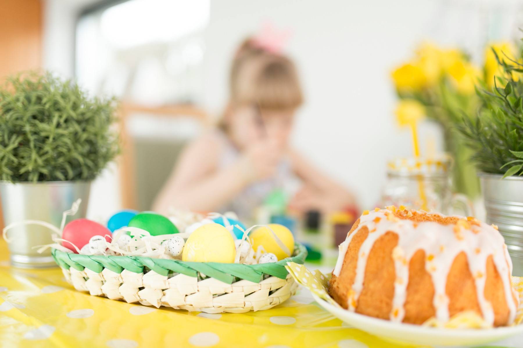 traditional easter decorations little girl