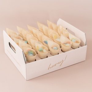 circle cones confetti trays the whole bride