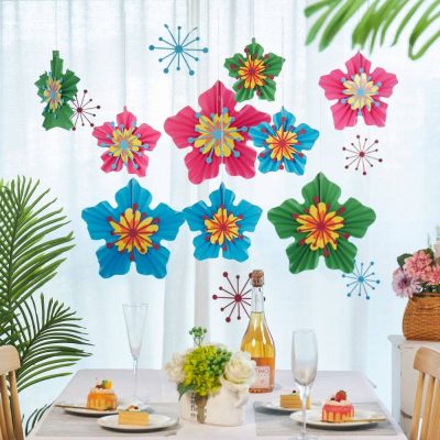 Custom Floral Paper Fan Decorations for Part